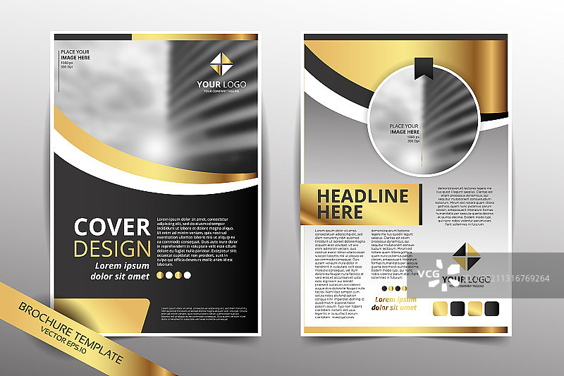 带有图像占位符的现代宣传册模板图片素材