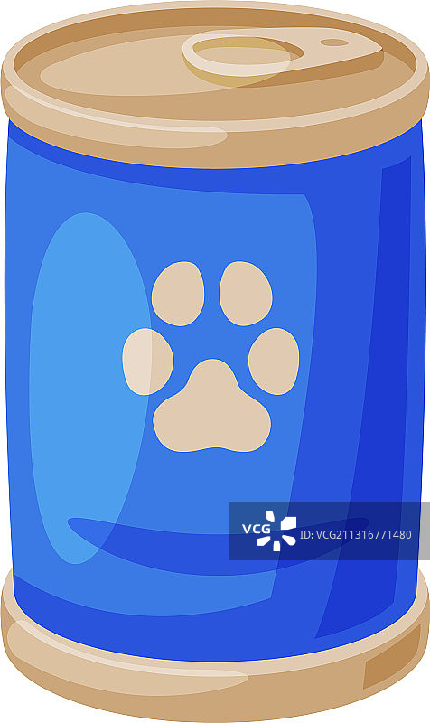 宠物食品铝罐卡通风格图片素材