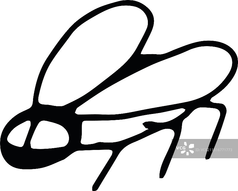 涂鸦风格手绘苍蝇元素图片素材