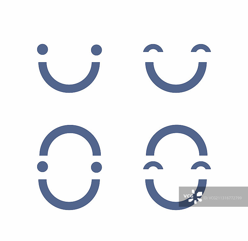 笑脸表情标志和图标套装图片素材