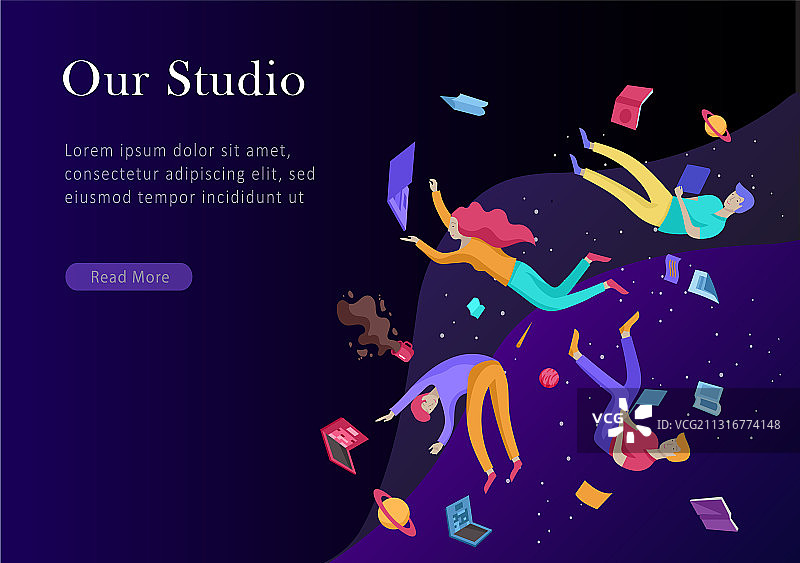 灵感飞行着陆页模板图片素材