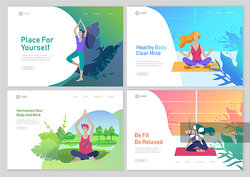 包含男女人物的网页设计模板图片素材