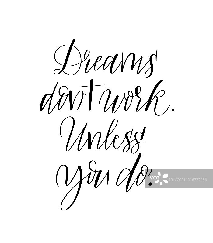 梦想与工作：手写体励志语录设计图片素材