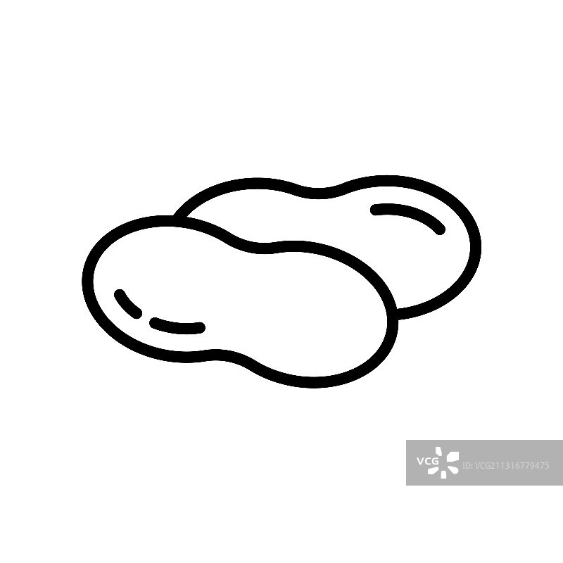 带壳花生图标线性logo黑色简约图片素材