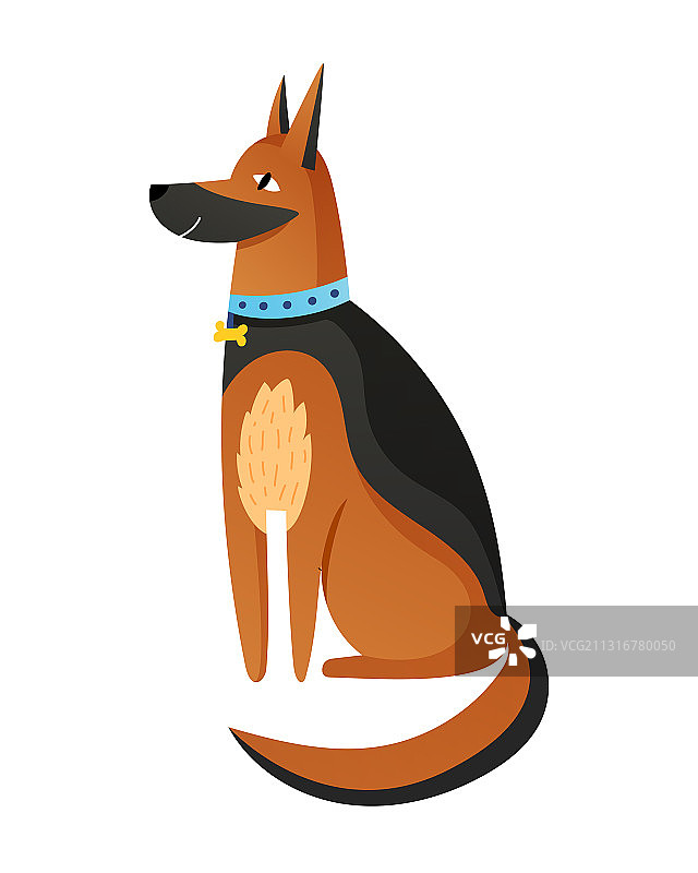 白色背景上的卡通宠物狗图片素材