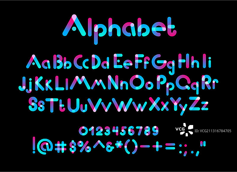 彩色大小写字母和数字图片素材