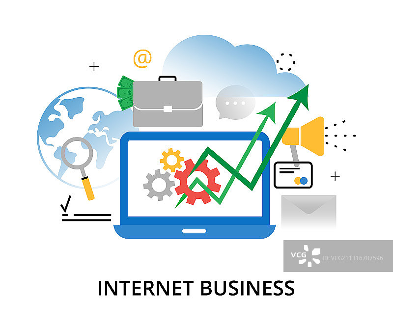 互联网商业信息图概念图片素材