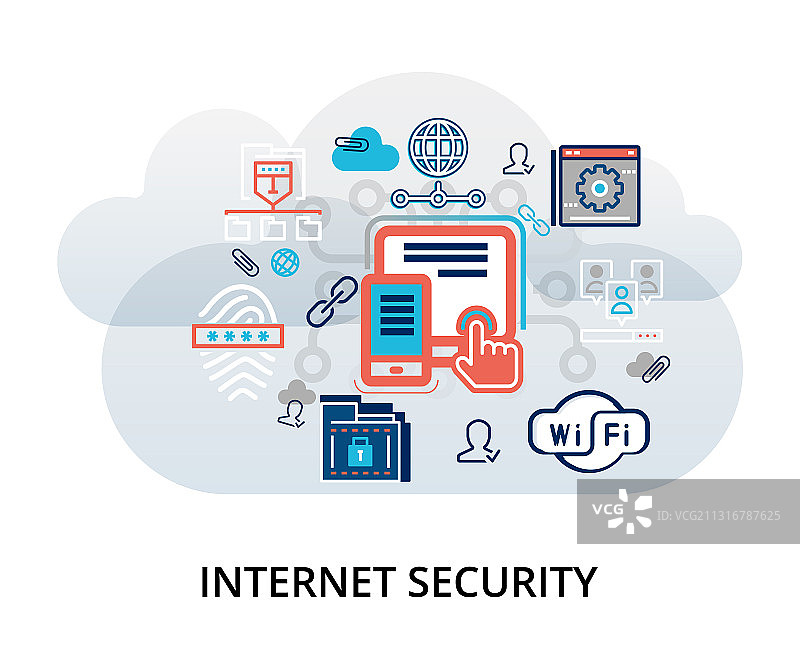 网络安全信息图概念图片素材
