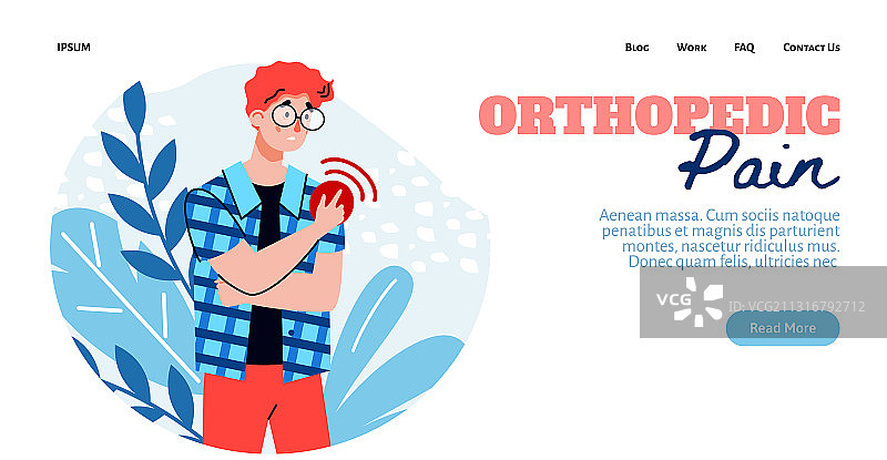 骨科疼痛网站页眉与疼痛男子图片素材
