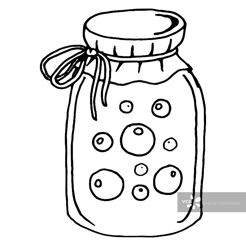 带有自制浆果罐的覆盆子果酱图片素材