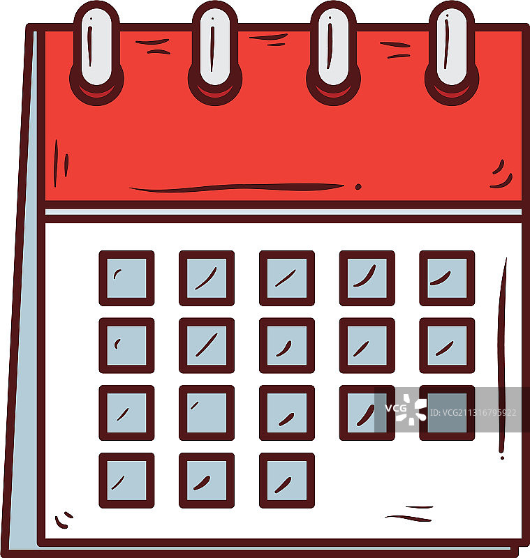 白色背景上的日历提醒图片素材