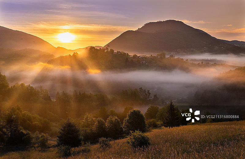 日落时天空的风景图片素材