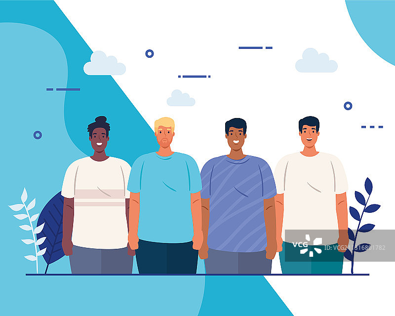 多元种族男士的文化多样性图片素材