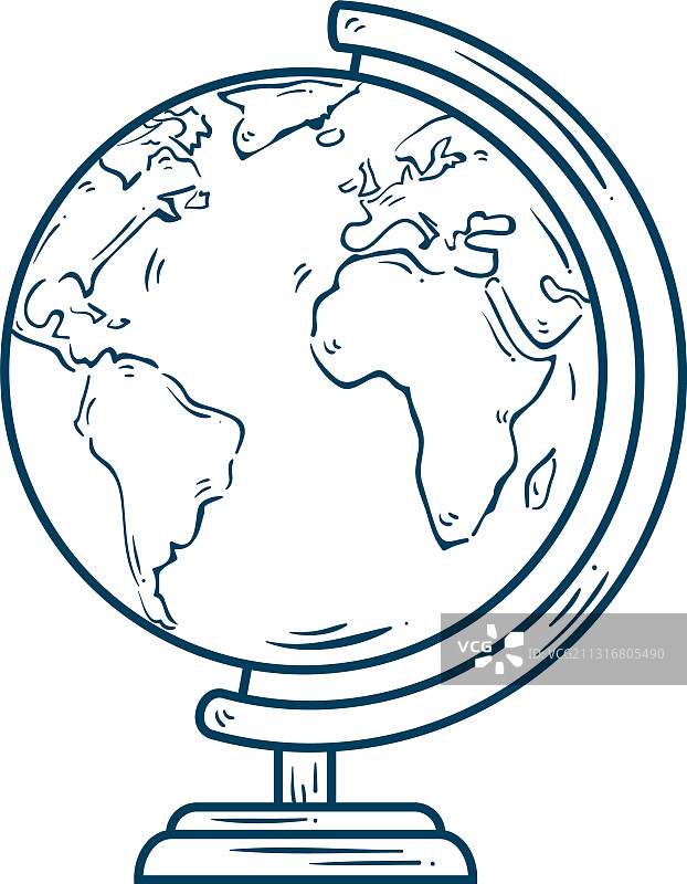 世界地球行星文具用品线性风格图标图片素材