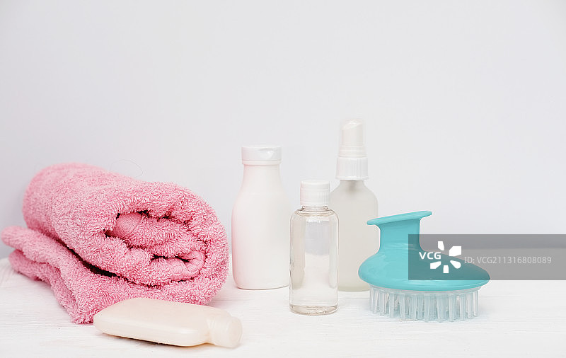 白色背景清洁设备特写图片素材