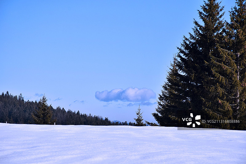 白雪覆盖的土地对天空的风景图片素材