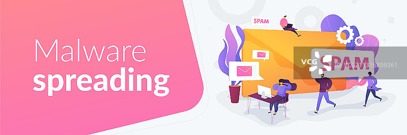 垃圾邮件网页banner概念图片素材