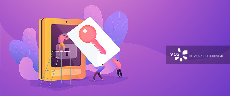 安全访问卡Web banner概念图片素材