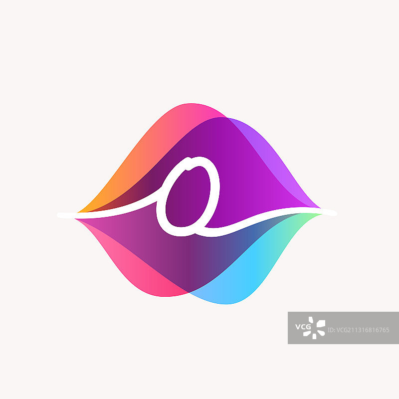 带有透明声波标志的字母O图片素材