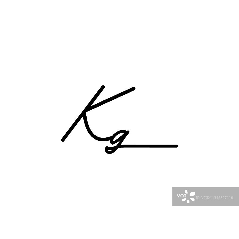 字母KG签名标志模板图片素材