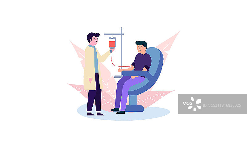 献血的人扁平风格设计图片素材