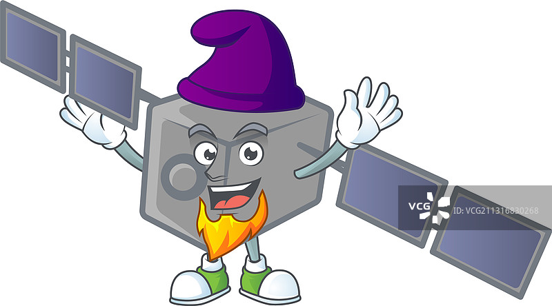 可爱的卫星网络在舞台上扮演精灵图片素材