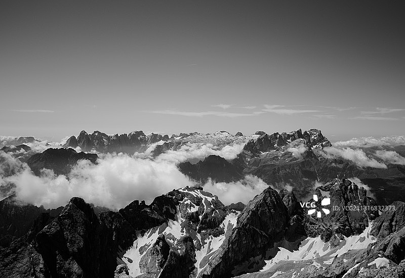意大利特伦蒂诺卡纳泽伊马尔莫拉达冰川雪山风光图片素材