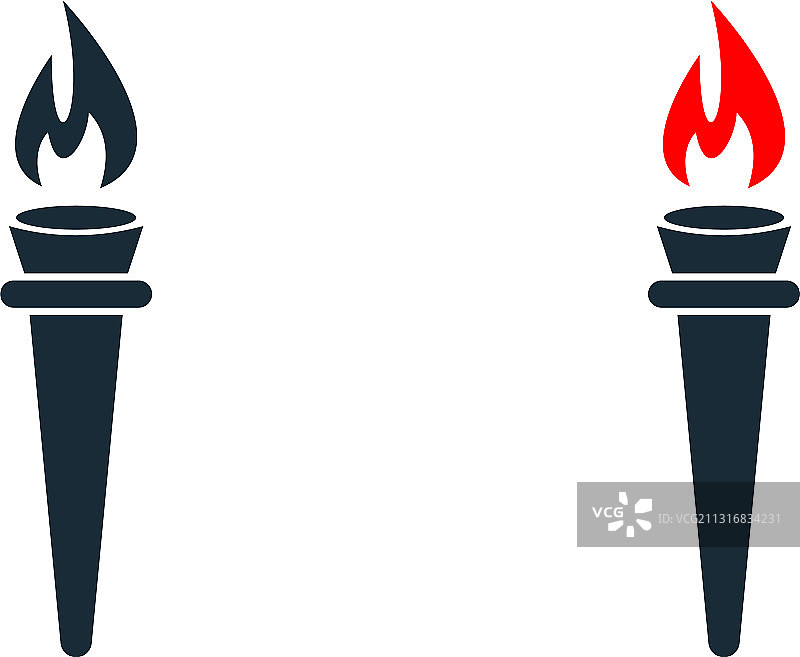 火炬火焰图标Logo模板设计图片素材