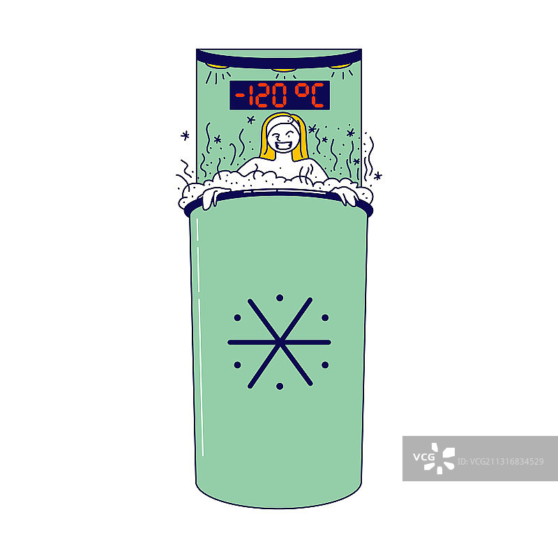 女性体验冷冻疗法护肤图片素材