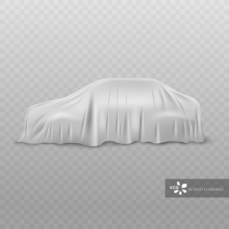 逼真带织物或布帘的白色汽车图片素材