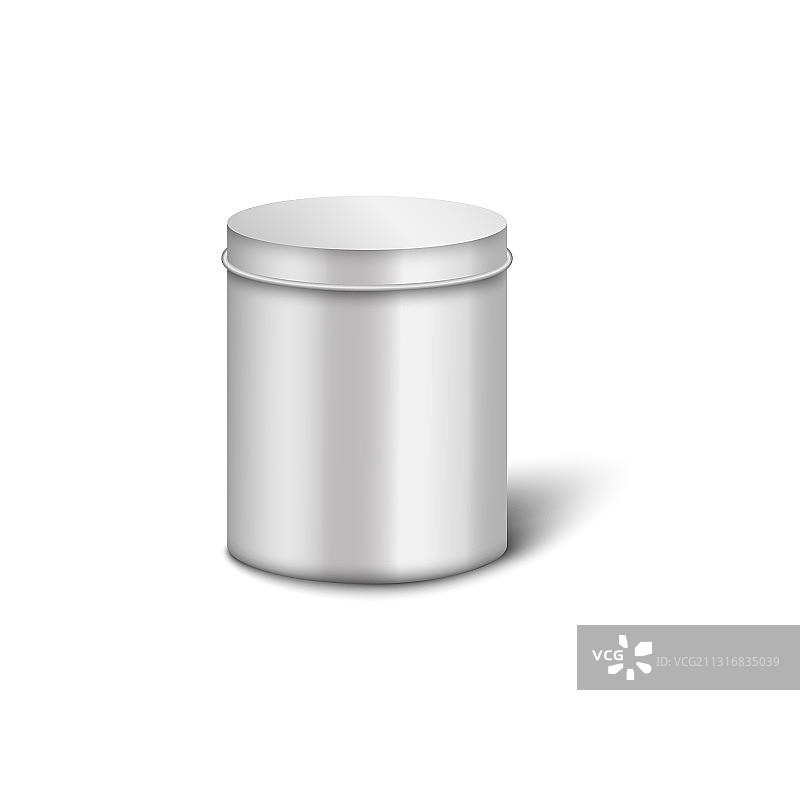 逼真圆柱形金属容器模型和模板图片素材