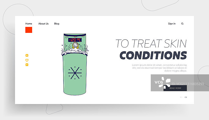 女性体验冷冻疗法护肤图片素材