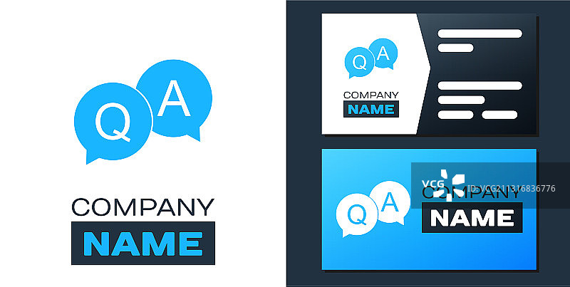 语音气泡中的问答标记logotype图片素材