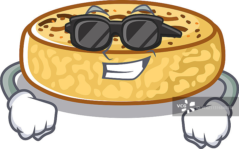 炫酷的圆松饼人物，身穿黑色服装图片素材