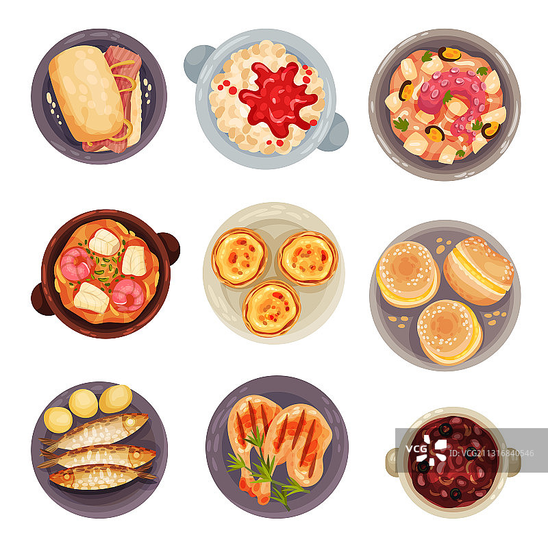 葡萄牙菜肴和沙丁鱼甜点图片素材