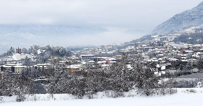 特伦托雪山风光，特伦蒂诺，意大利图片素材