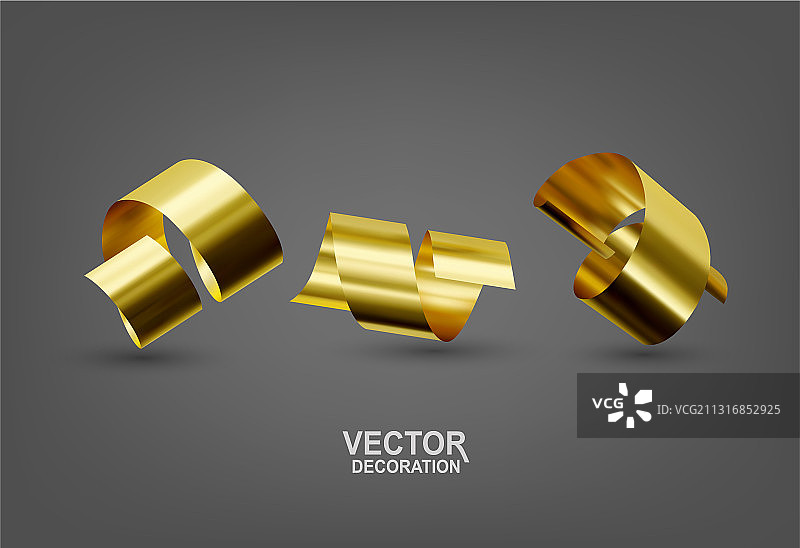 逼真金色纸屑图片素材