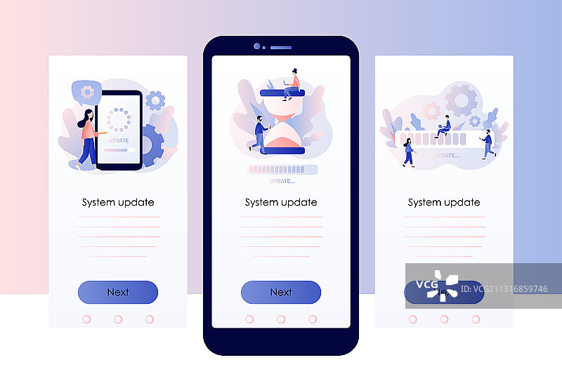 手机系统更新概念屏幕模板图片素材