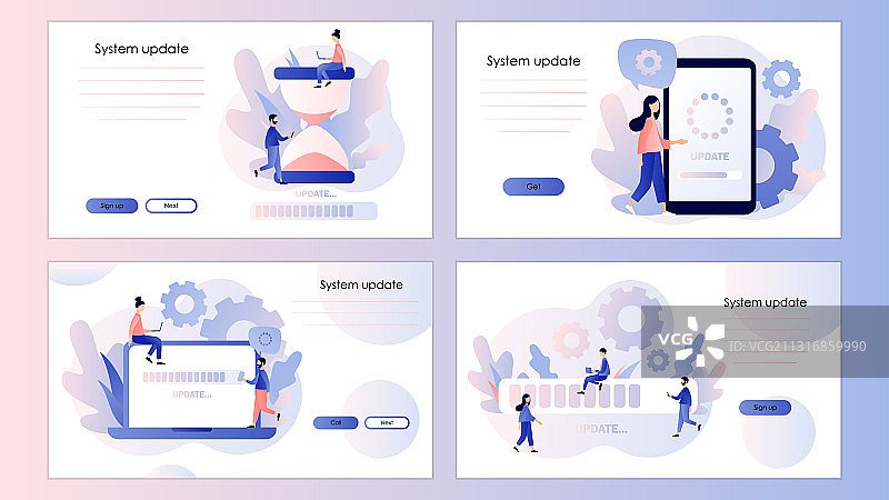 手机系统更新概念屏幕模板图片素材