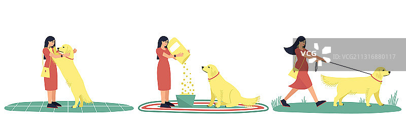 一位女士和她的拉布拉多犬图片素材