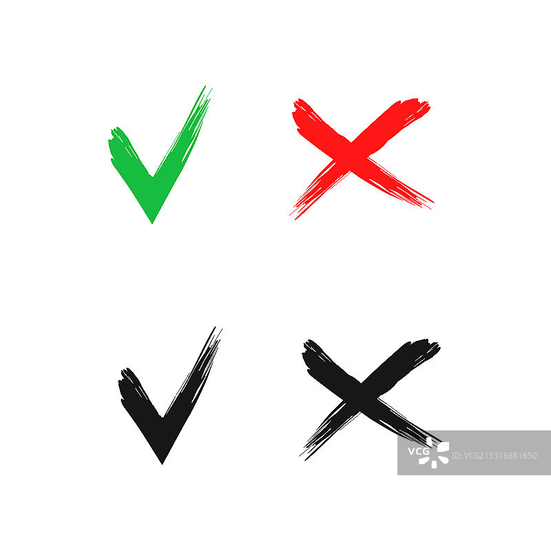 复选标记X是与否图标图形符号图片素材