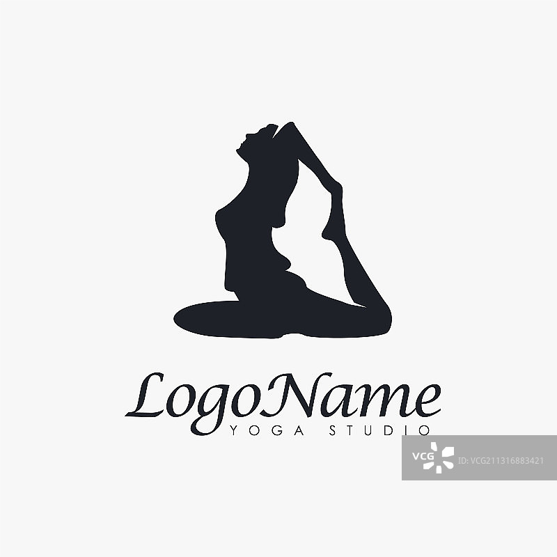 瑜伽姿势女性标志图标模板图片素材