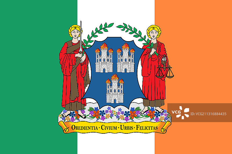 爱尔兰都柏林城市旗帜图片素材