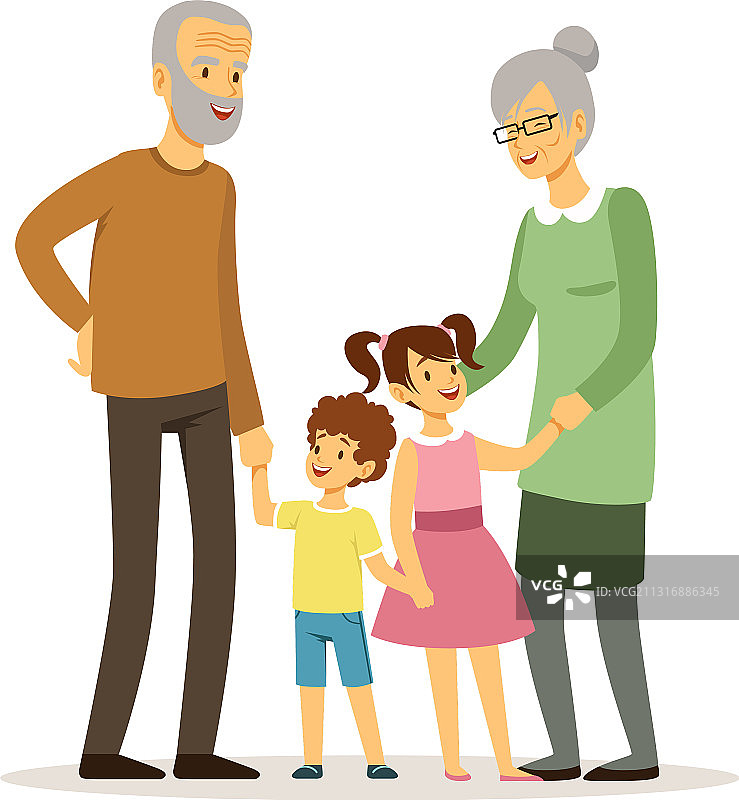 快乐的祖父母微笑，老年妇女和男人图片素材