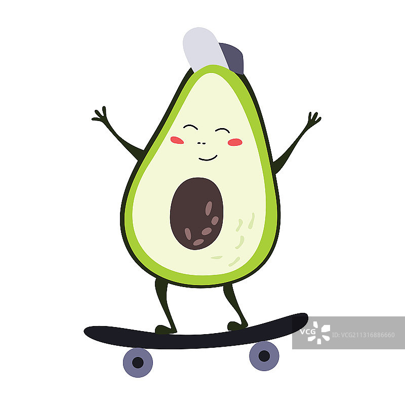有趣的牛油果人物贺卡图片素材
