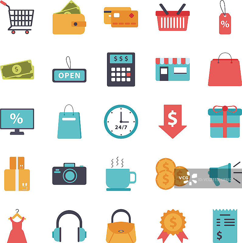 购物主题图标合集图片素材