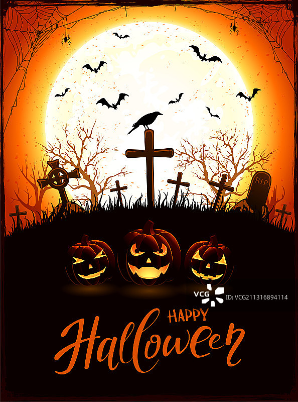 南瓜和乌鸦万圣节主题图片素材