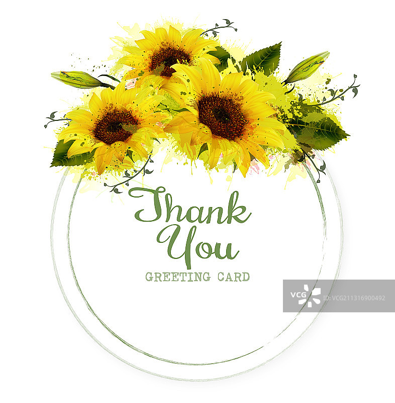 水彩自然复古风贺卡图片素材