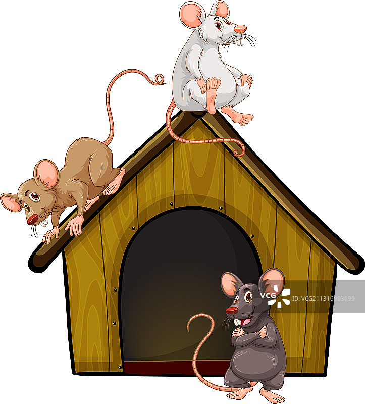 可爱的小老鼠和房子图片素材