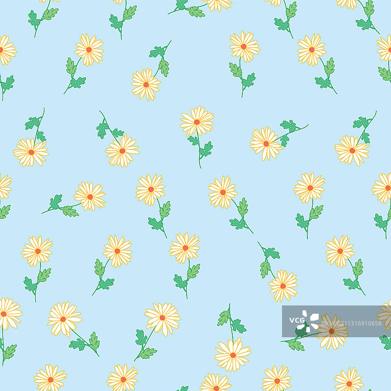 手绘抽象洋甘菊花朵图片素材